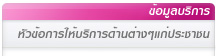 หัวข้อข้อมูลบริการ
